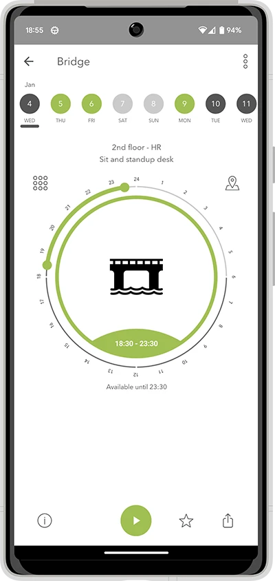 Screenshot of the iotspot app