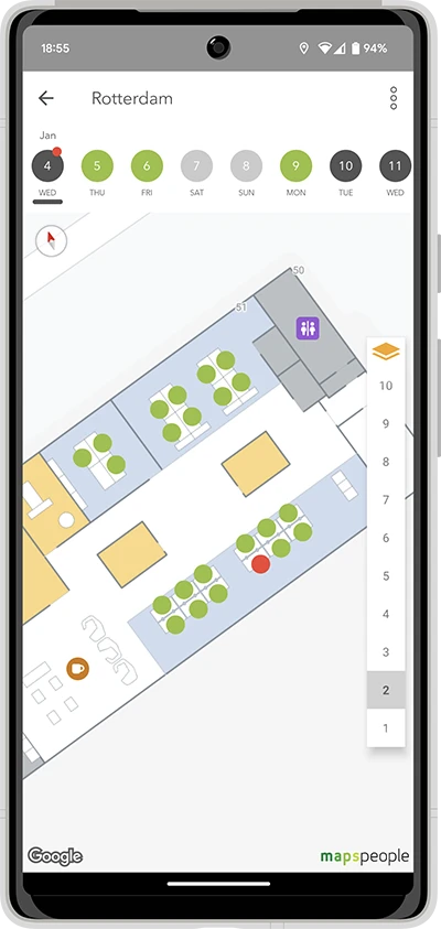 Screenshot of the iotspot app
