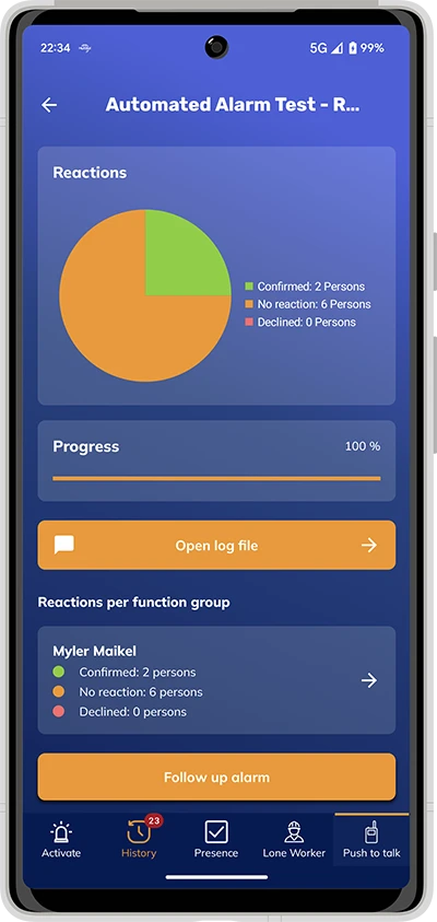 Screenshot of the Multibel app