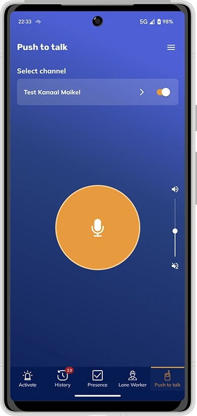 Screenshot of the Multibel app