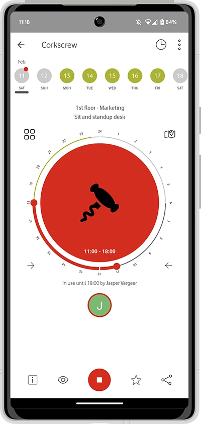 Screenshot of the Office Spaces app