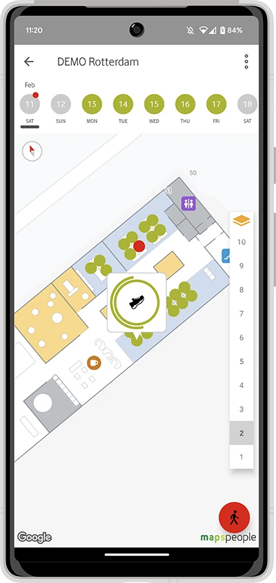 Screenshot of the Office Spaces app