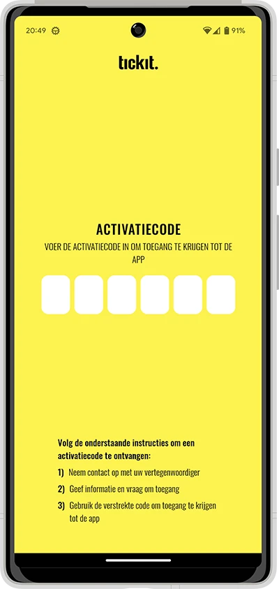 Screenshot of the Tickit app