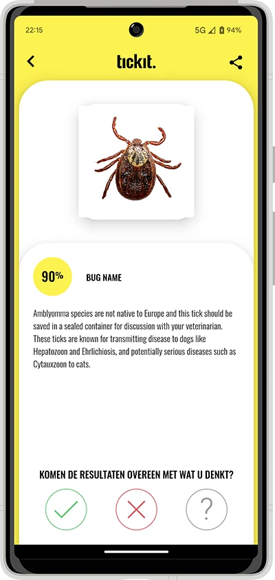 Screenshot of the Tickit app