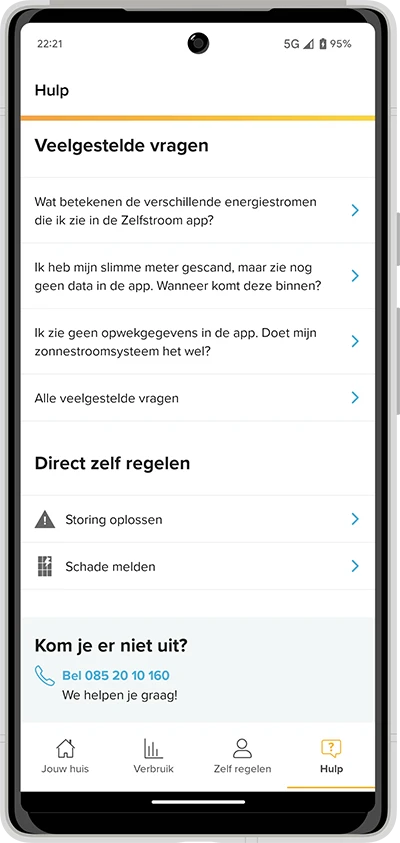 Screenshot of the Zelfstroom app