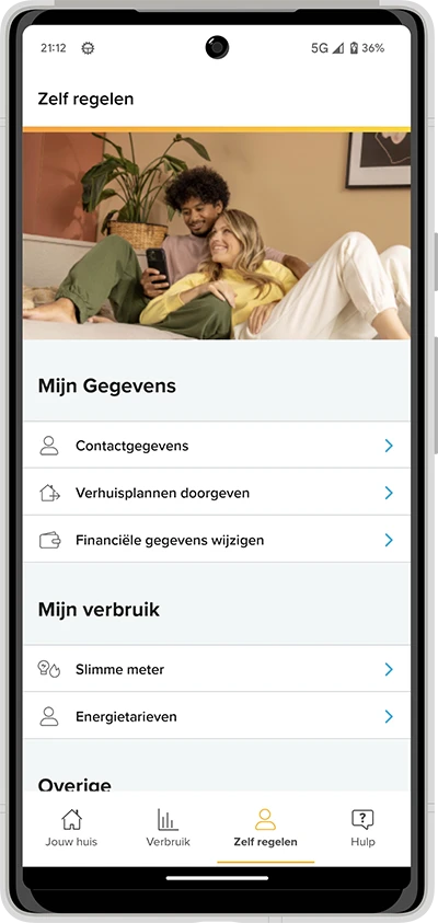 Screenshot of the Zelfstroom app