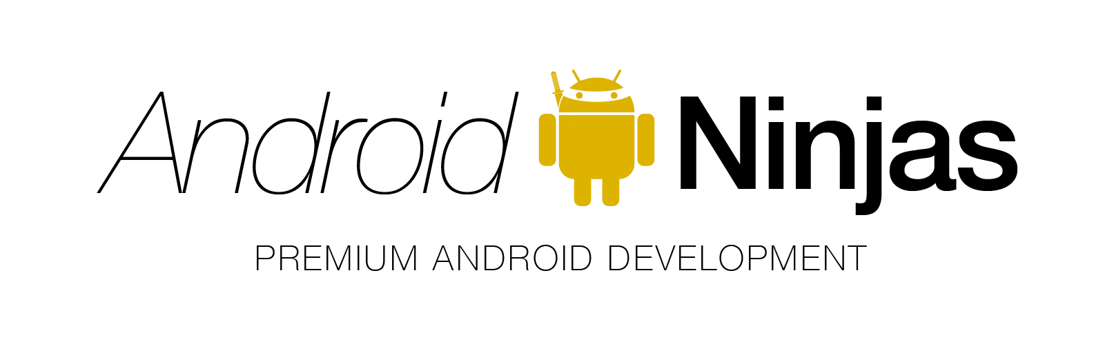 Android Ninjas logo en slogan