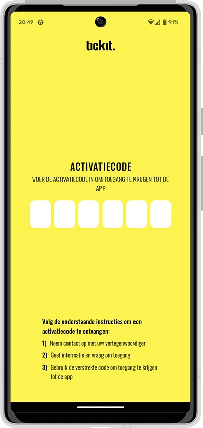 Screenshot tickit app